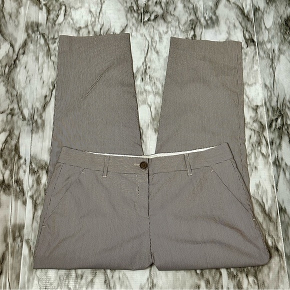 Etro Tan Pinstriped Ankle Chinos Versatile Business Casual Pants Summer Crisp